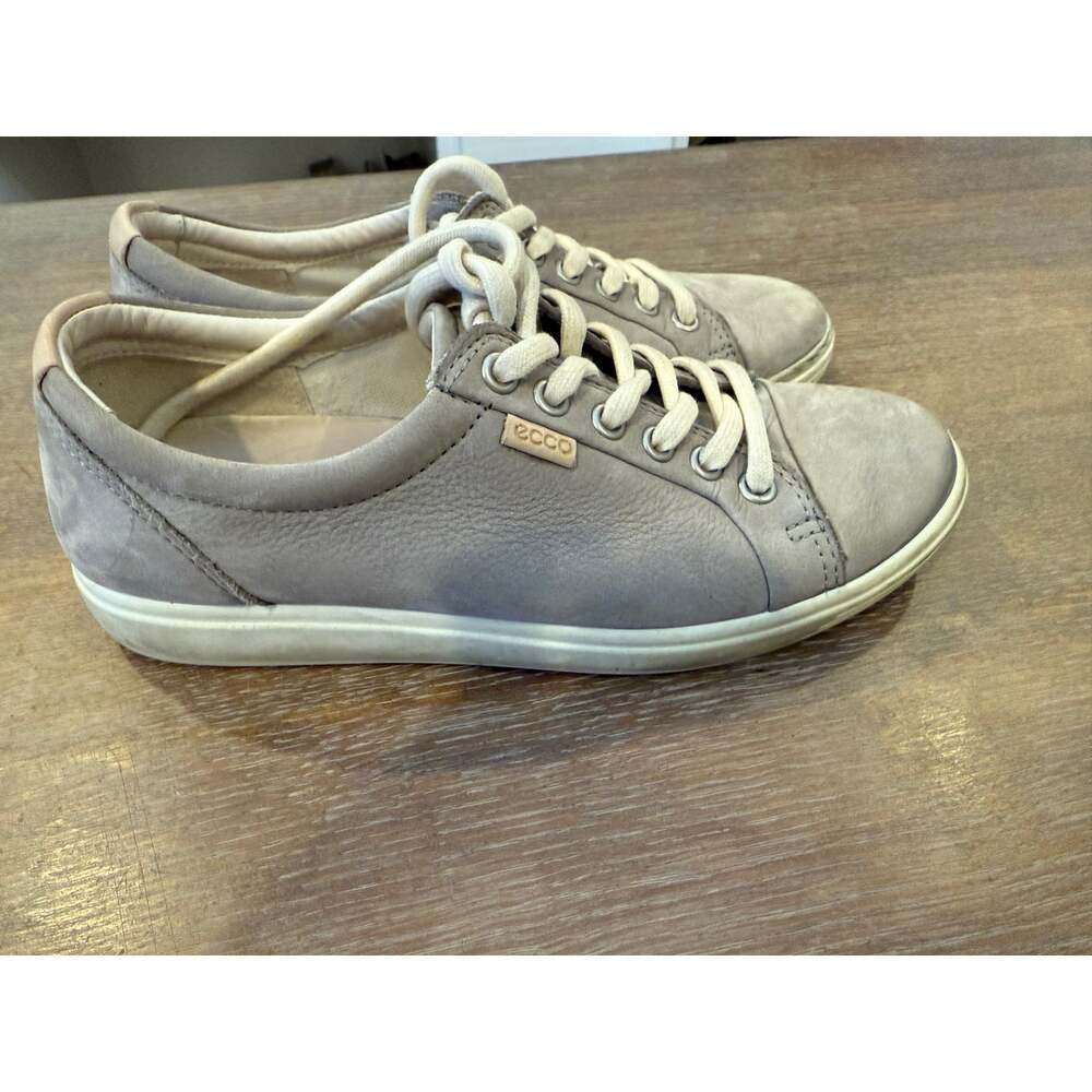 ECCO Soft Lace Sneakers Shoes Gray Women Size EU 37 US 7 - Picture 2 of 10